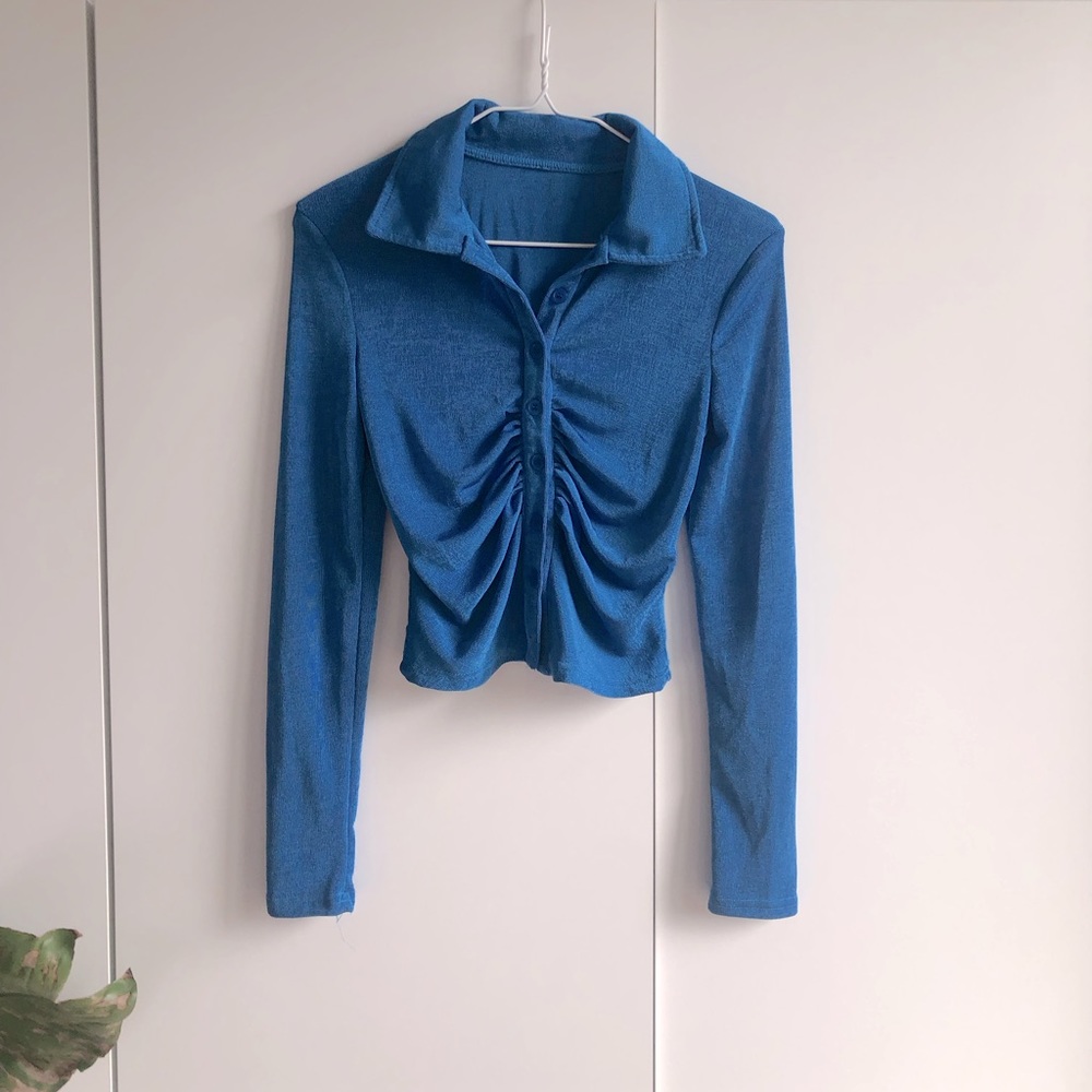 Blue cinched top